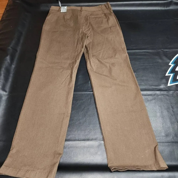 NWT Chico's Womens Chocolate Brown Tonal Stripe Korinne MT Pants 3 XL 16 New - Picture 2 of 4